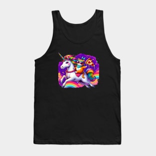 Pizza Unicorn and Cat Lover, Love Eating Pizza Tank Top